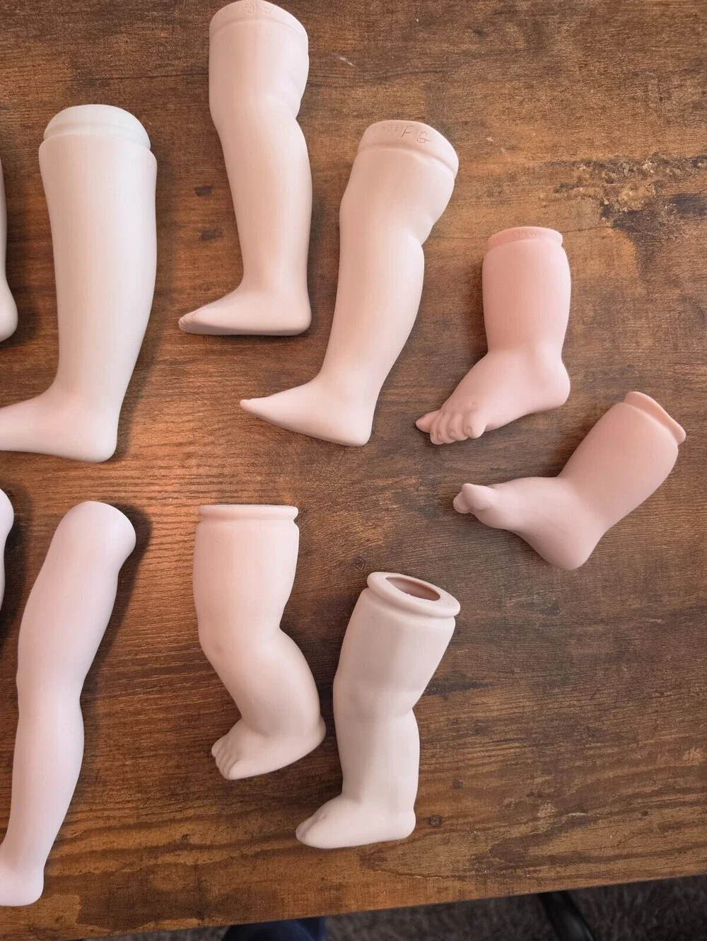 Lot of 7 Pairs of Porcelain Bisque Doll Legs Doll Making Repair Parts